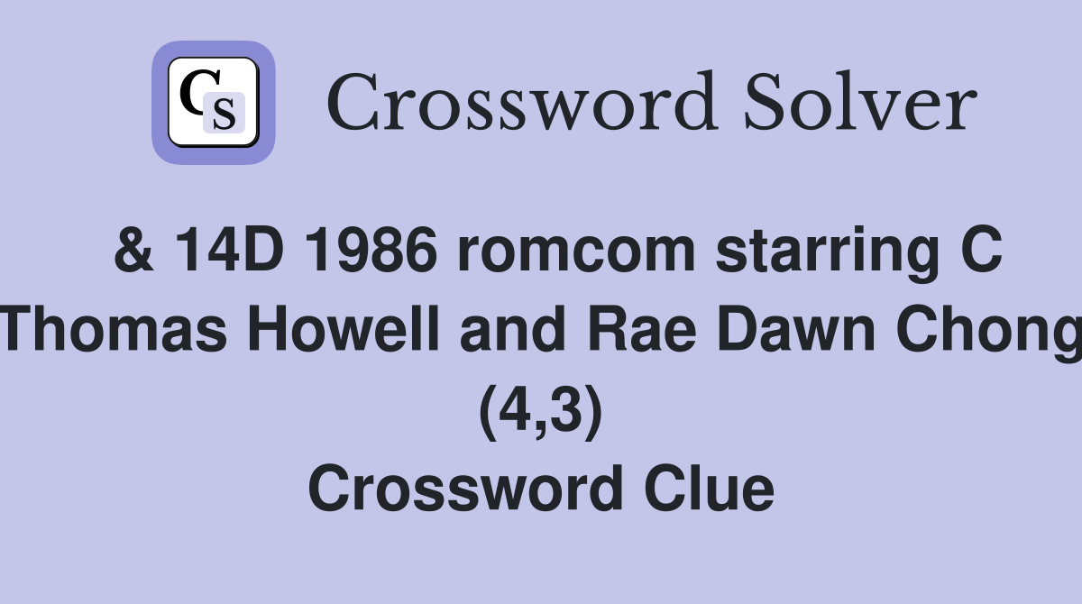 & 14D 1986 starring C Thomas Howell and Rae Dawn Chong (4,3